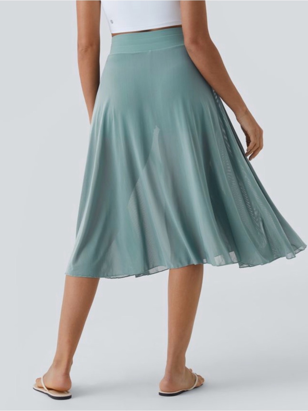 HALARA Seafoam Drawstring Midi Skirt With Shorts - Picture 5 of 6